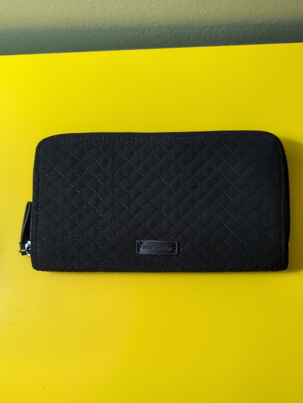 Vera Bradley Quilted Black Zip-Around Wallet